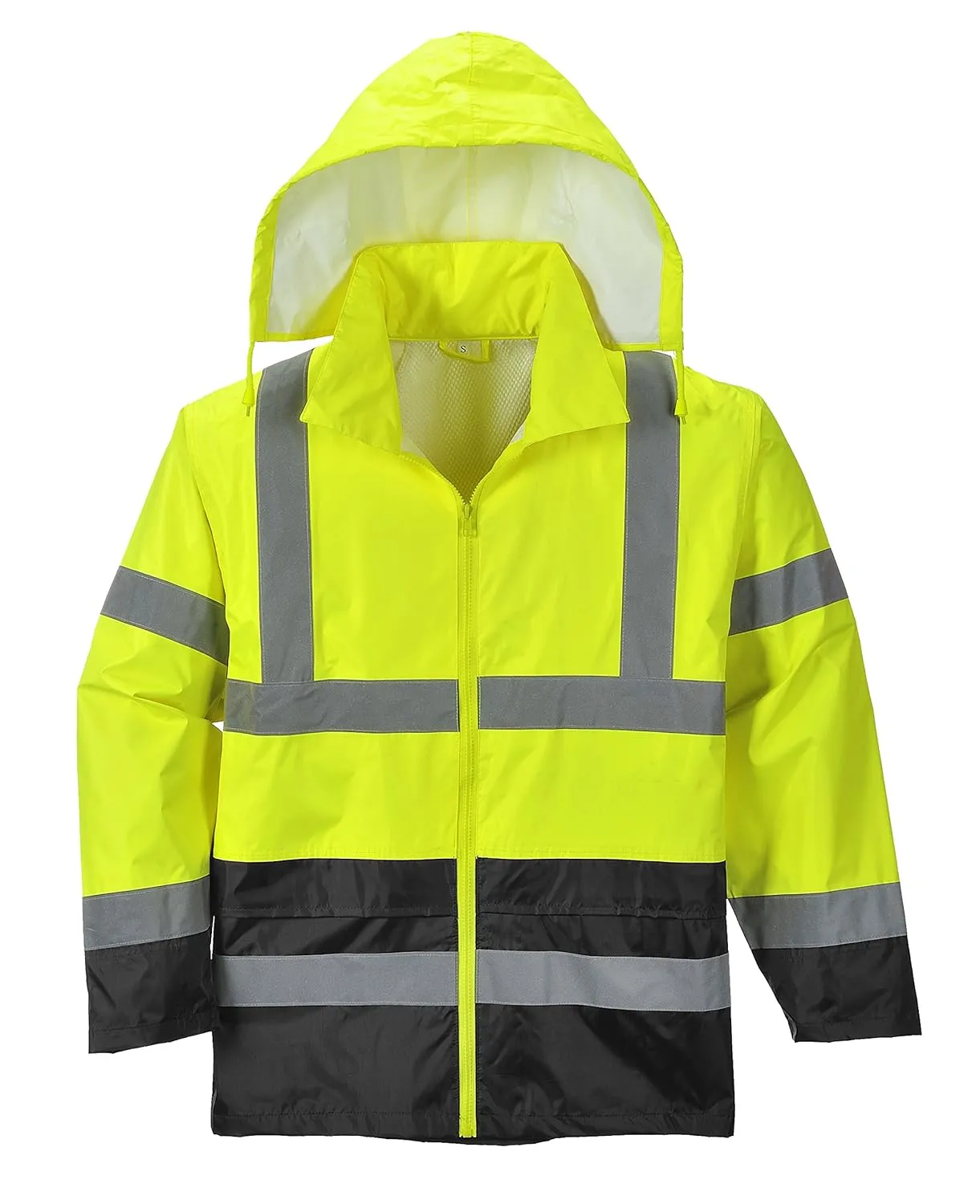 Portwest UH443 Classic Waterproof Rain Jacket in Reflective Contrast Hivis ANSI, X Large