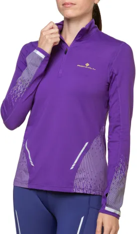 Ronhill Tech Reflect Half Zip Long Sleeve Womens Running Top - Purple
