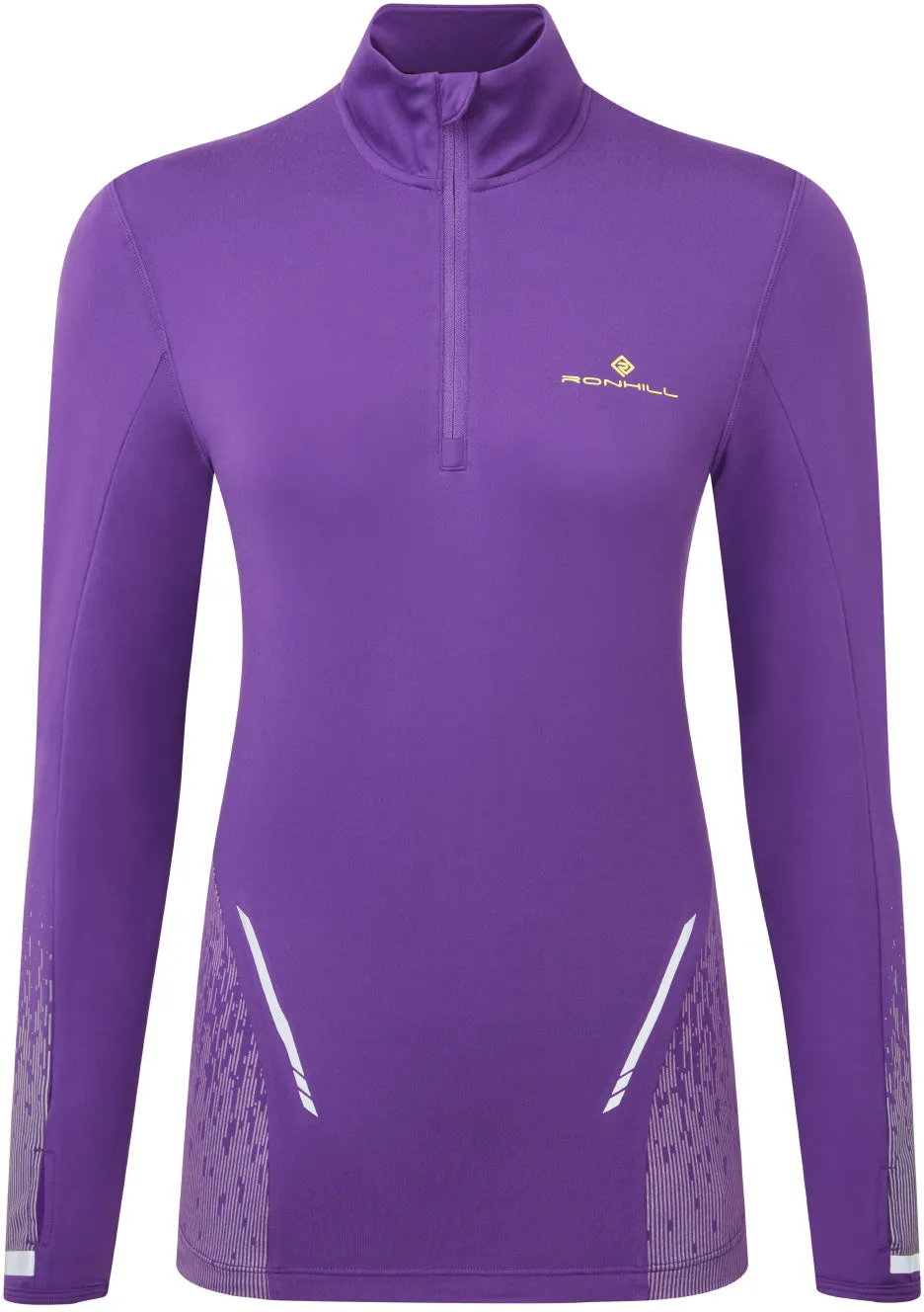 Ronhill Tech Reflect Half Zip Long Sleeve Womens Running Top - Purple
