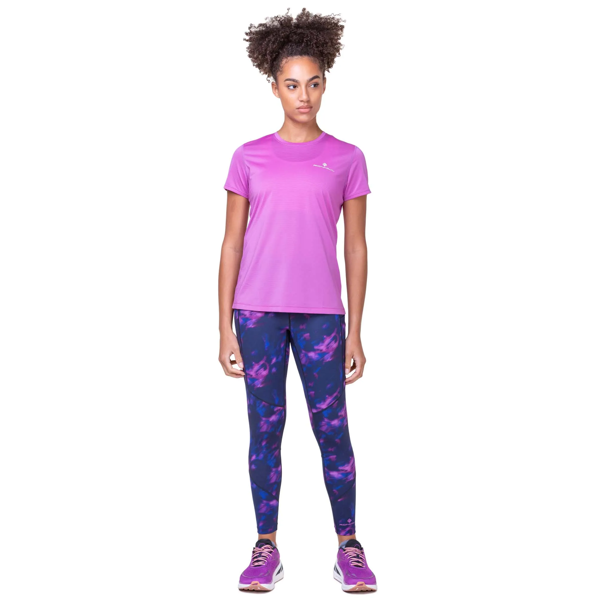 Ronhill | Women's Tech S/S Tee - Fuchsia/Honeydew