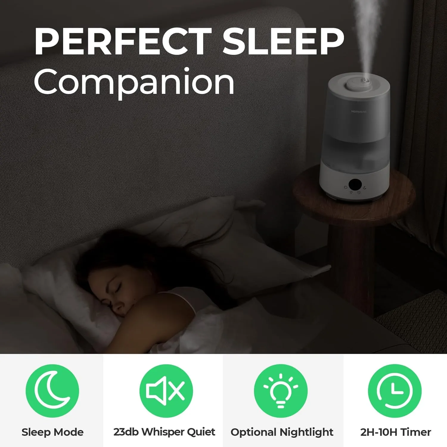 Small Humidifiers for Baby Bedroom, Cool Mist Top-Fill 3.6L 34H BPA FREE