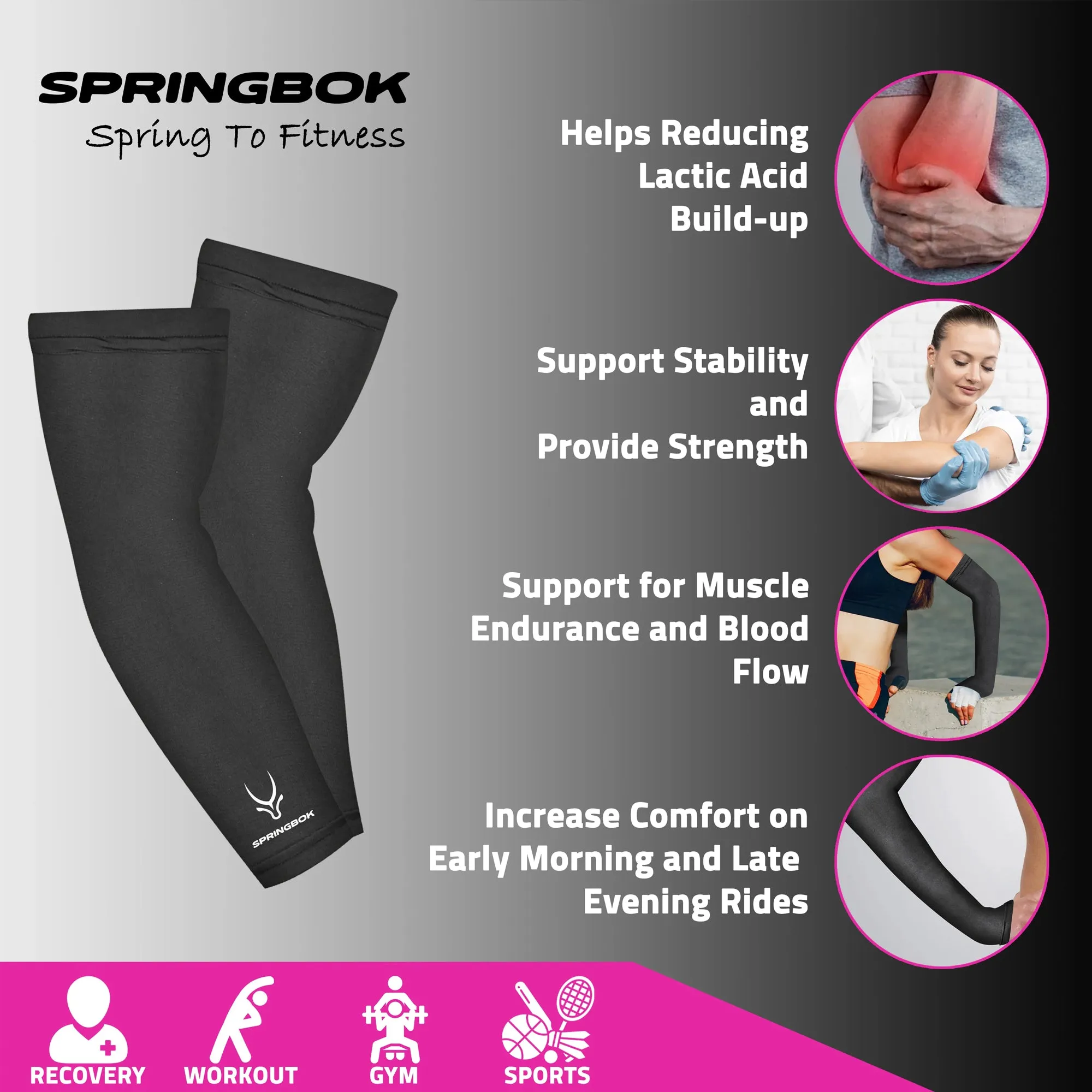 Springbok Elbow Arm Sleeve with Thumb