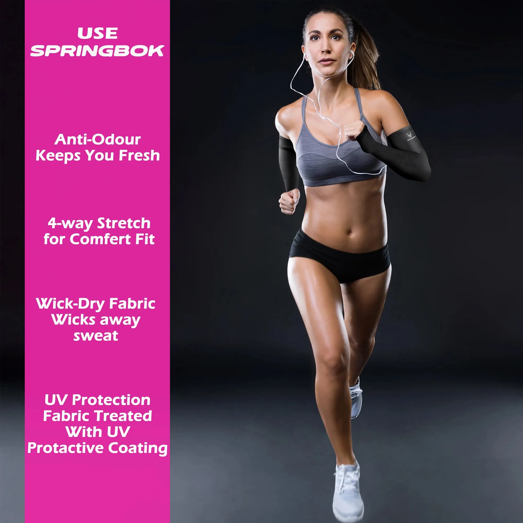 Springbok Elbow Arm Sleeve with Thumb