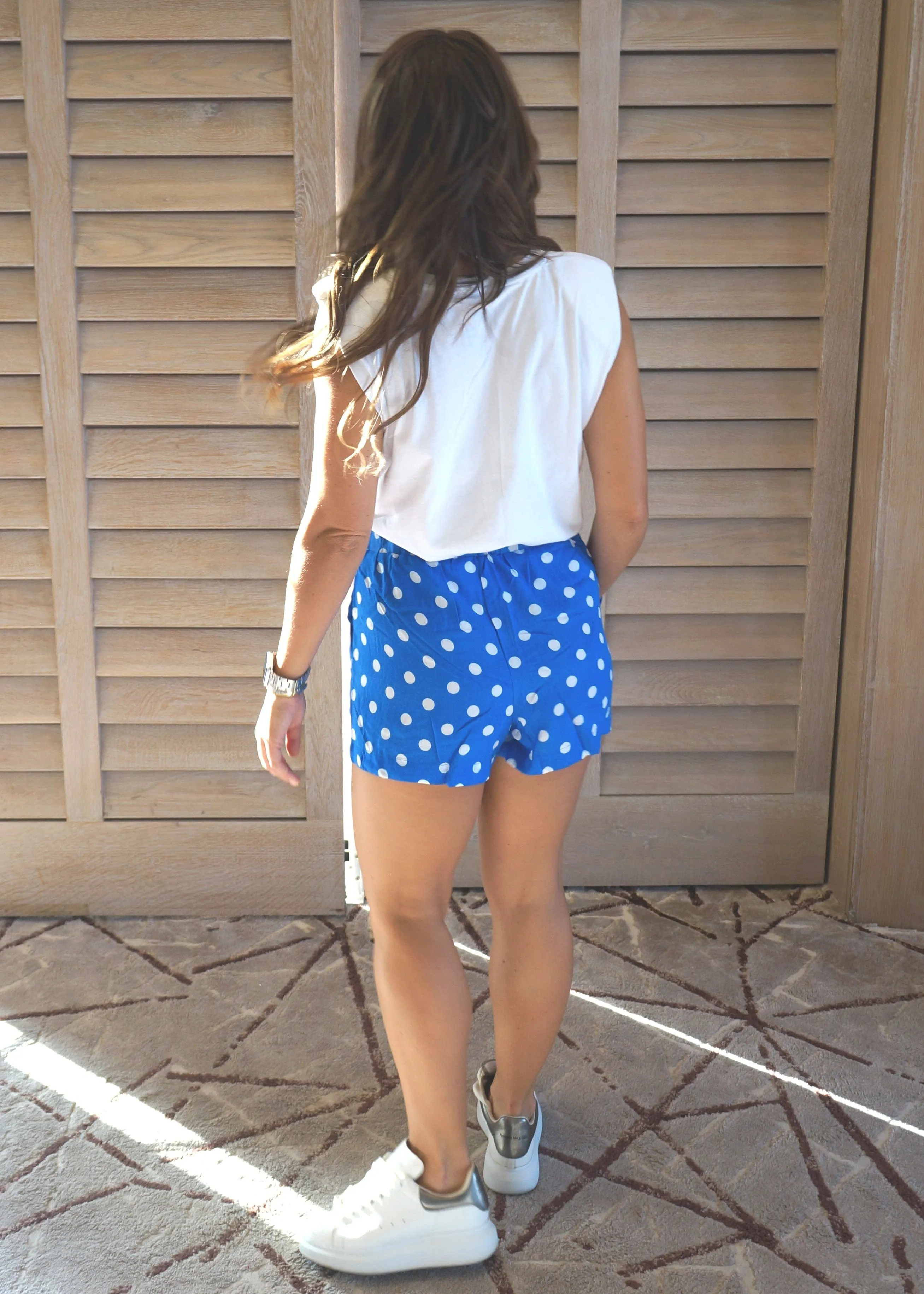 The Chill Shorts - Royal Blue Polka Dot 2