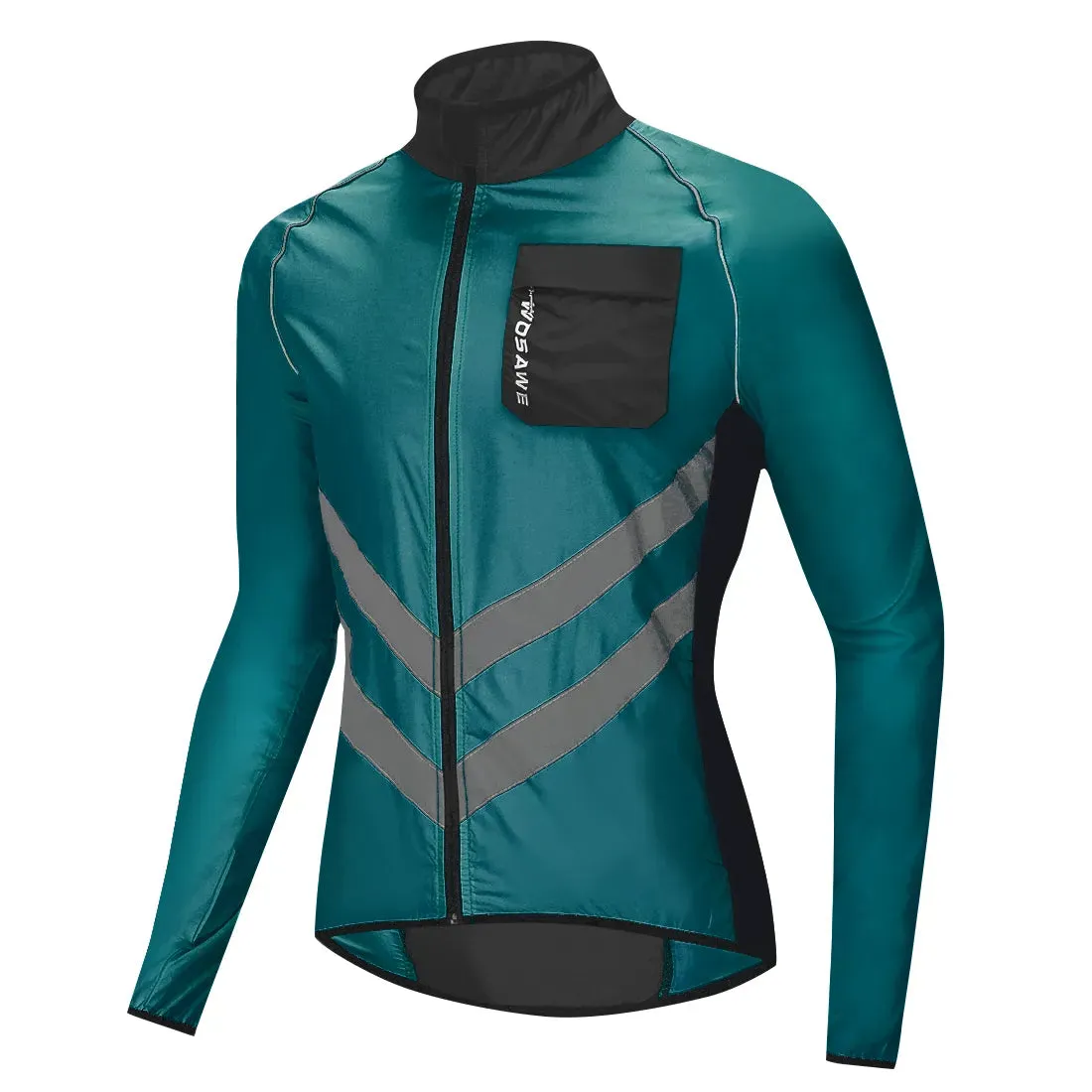 Windproof Cycling Jacket MTB Bike Jersey Outdoor Sport Cycling Windbreaker Rainproof Reflective Bike Clothing Navy Blue