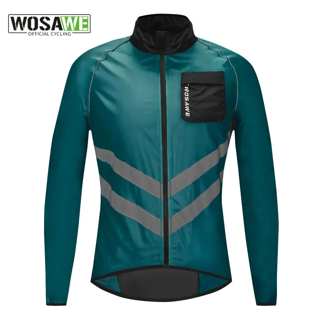 Windproof Cycling Jacket MTB Bike Jersey Outdoor Sport Cycling Windbreaker Rainproof Reflective Bike Clothing Navy Blue