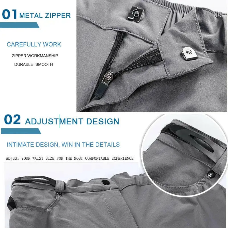 X-TIGER Men's Mountain Bike Shorts Grey Cycling Shorts Casual style Breathable Outdoor Sports MTB Riding Road Bike Short Trouser
